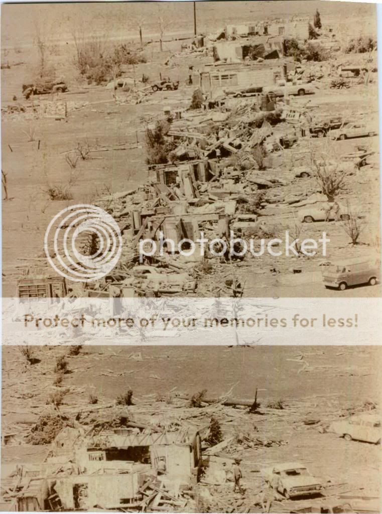 1970 Lubbock Tornado Damage Destruction Aerial View Devastate Texas