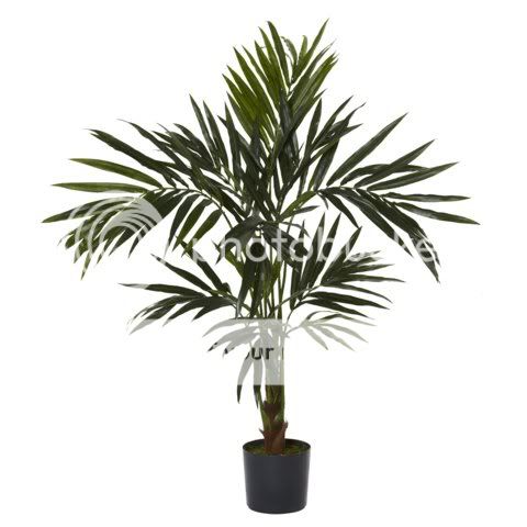 Decorative Natural Looking Artificial 5/' Potted Faux Areca Palm Silk Tree Plants